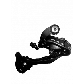 Bagskifter, 9 speed, lang arm, sort, SHIMANO ALTUS