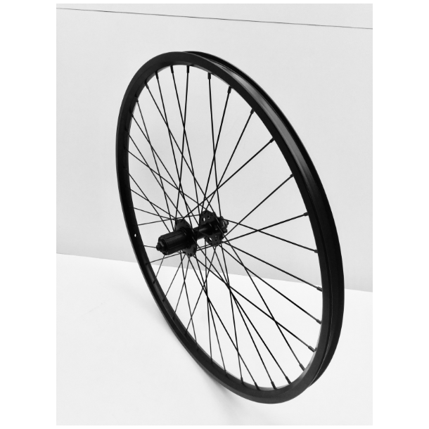 Baghjul, 26" 8/9/10 speed cassette, 6H skive, sort-f/sort-e/sort-n