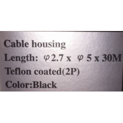 Ydrekabel, brems, Bowden spiral, 2,7mm. x 5mm. 30m. sort, PROMAX