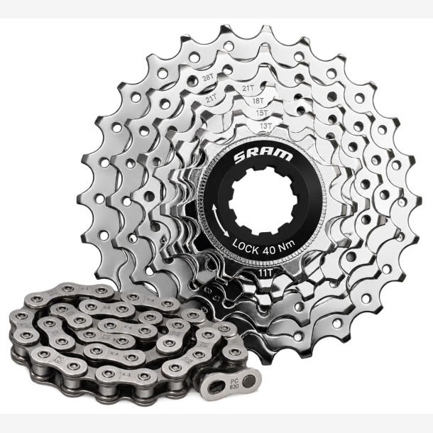 8 speed � 11-28T - SRAM PG830 kassette + k�de