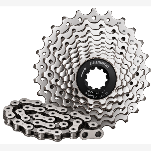 9 speed � 12-26T - SRAM PG-950 kassette + k�de