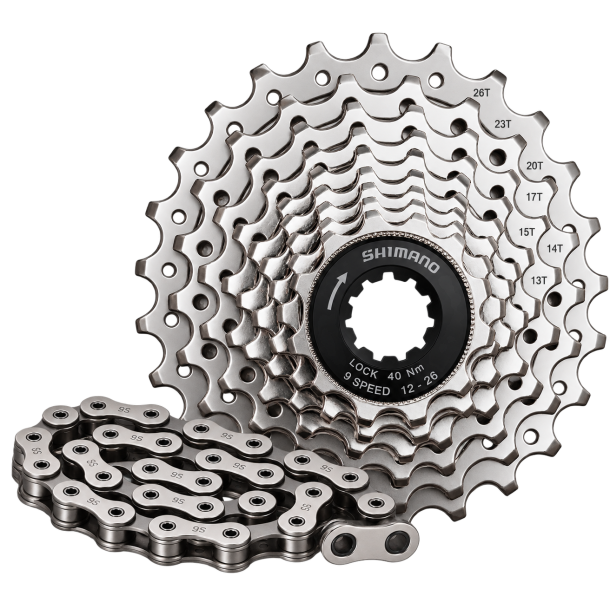 9 speed � 12-26T - SRAM PG-950 kassette + k�de
