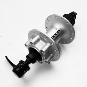 Nav, bag, 8/9 speed kassette, 32 Hul, 6 hul skivebrems, QR, slv, SHIMANO Alivio FH-M475