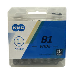 KMC B1 cykelk�de til single speed og indvendige gear � 112 led, sort
