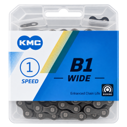 KMC B1 cykelk�de til single speed og indvendige gear � 112 led, sort