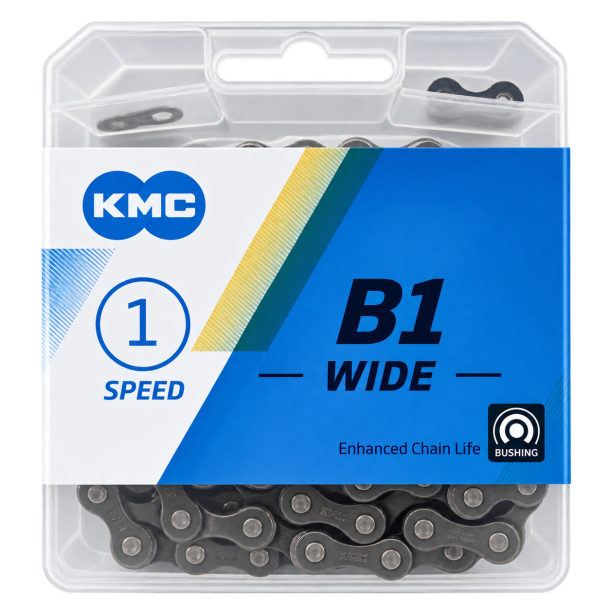 KMC B1 cykelk�de til single speed og indvendige gear � 112 led, sort