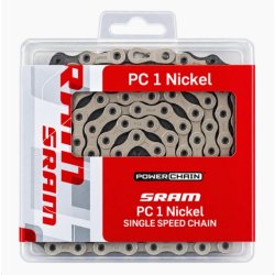 SRAM PC1 Nickel cykelk�de til single speed � 114 led inkl. PowerLock