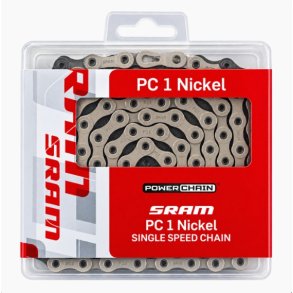 SRAM PC1 Nickel cykelk�de til single speed � 114 led inkl. PowerLock
