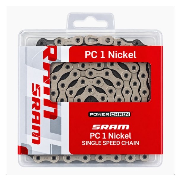 SRAM PC1 Nickel cykelk�de til single speed � 114 led inkl. PowerLock