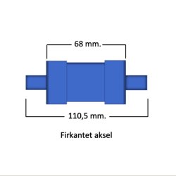 Krankboks, 110,5/68 mm.
