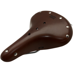 Sadel, Lder, brun, med fjedre