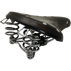 Sadel, Lder, Sort, med fjedre