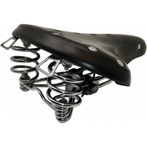 Sadel, Lder, Sort, med fjedre