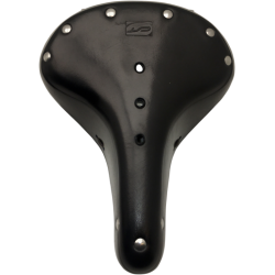 Sadel, Lder, Sort, med fjedre