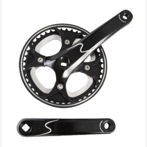 Krankst, 1 klinge, 44T. sort, alu. m/kdebeskytter