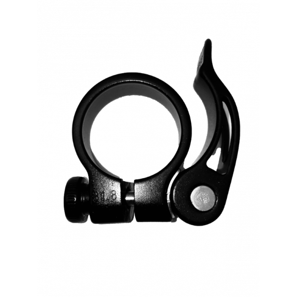 Sadelstangsclamp. 31,8mm. QR. Zoom, Sort.