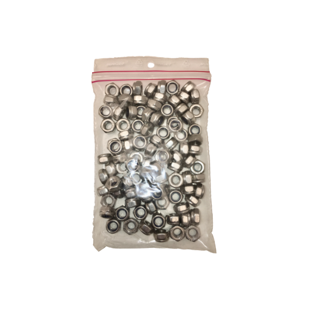 Mtrik, 6mm. Selvlsende, Rustfri stl, 100stk.