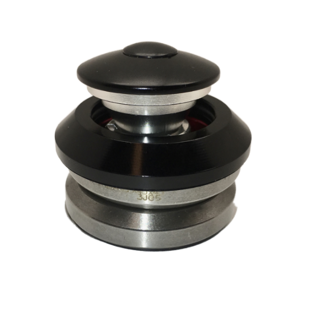 Styrfittings, lejer, 1 1/8", 45/45g. 41,8mm., integreret, sort